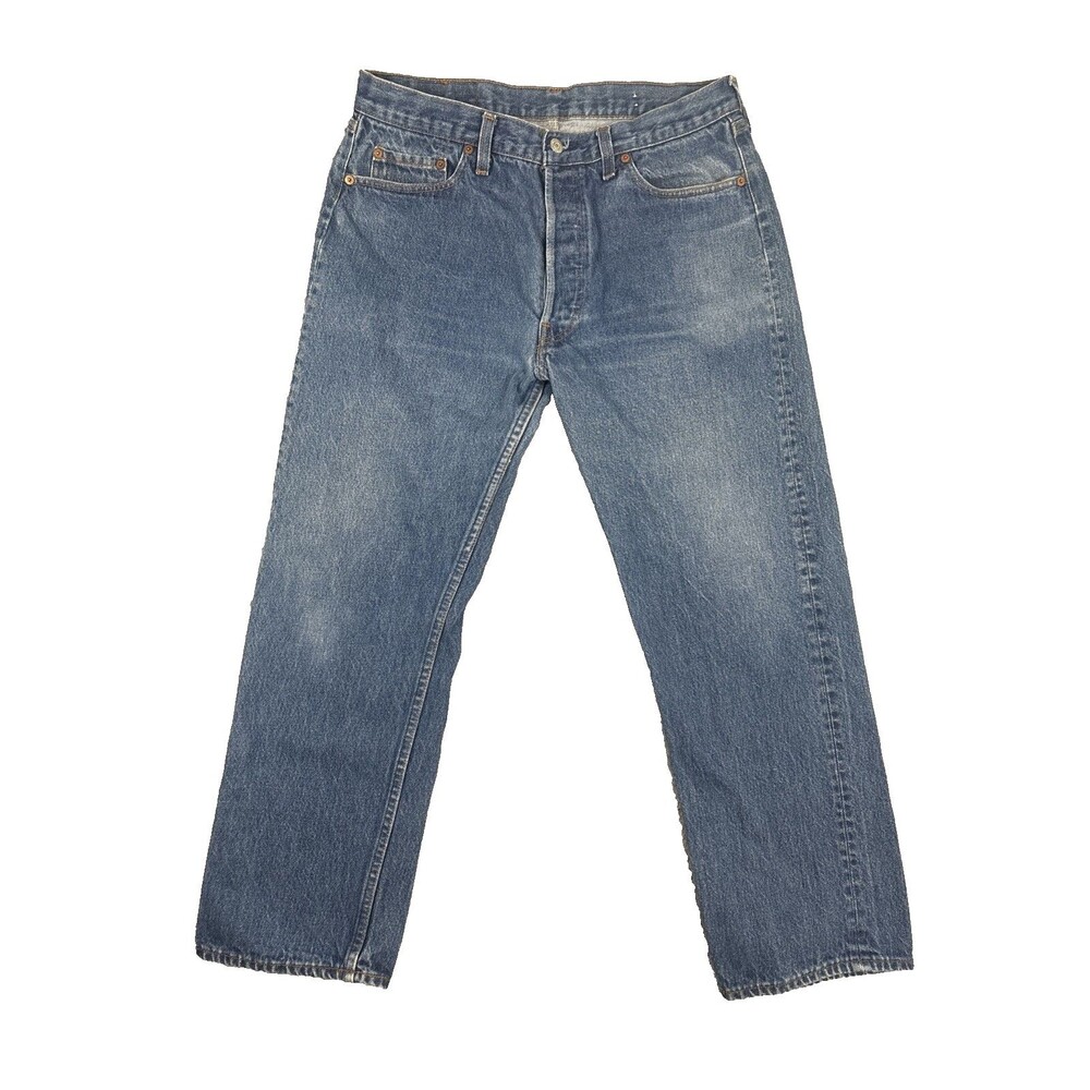 VTG 90s Levis 501 Jeans Sz 36x31 Measures 33x28 Button Fly Straight Faded Denim